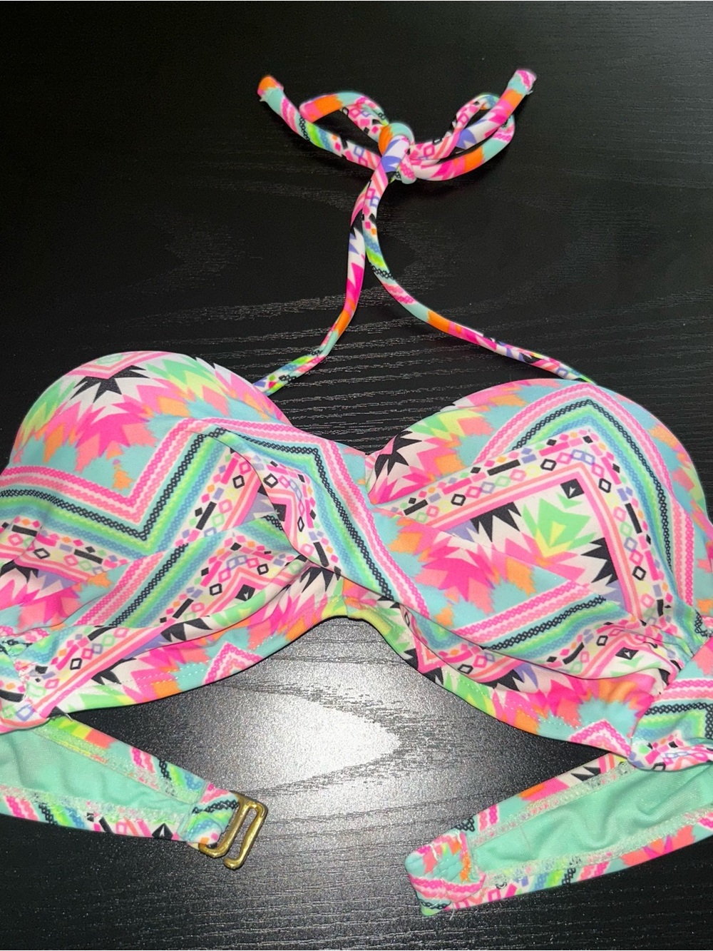Rue21 Multicolor Neon Aztec Print Bikini Top - Pink, Mint, Coral